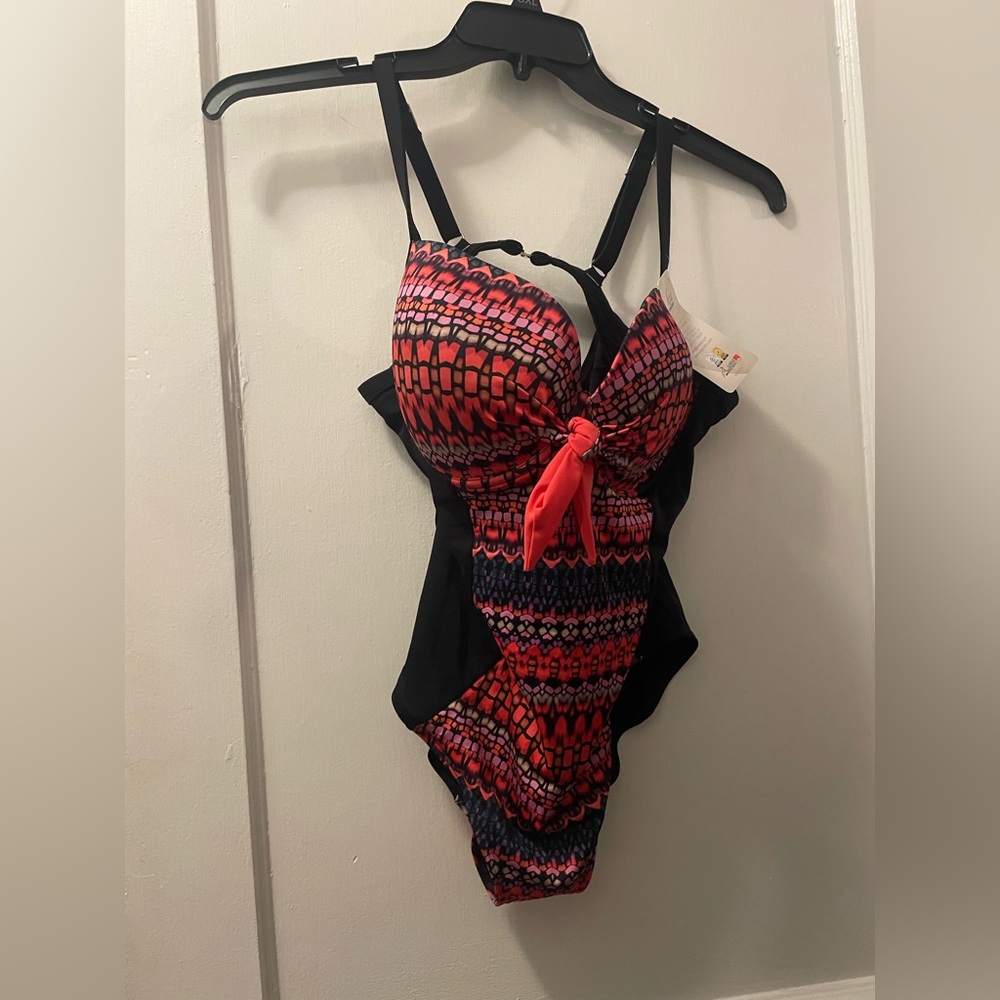 Kris’s Line Pink and Black Patterned Swimsuit